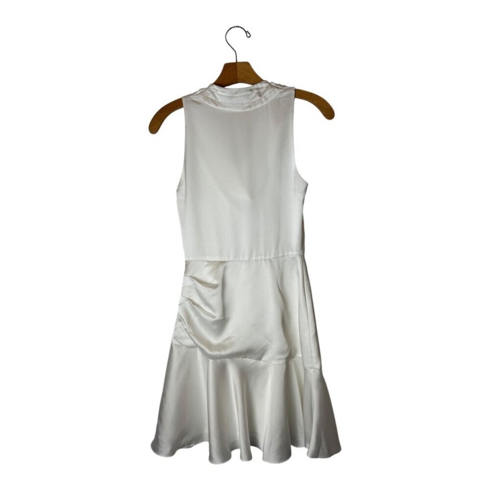 Milly Dress Women‎ 0 White Satin Sleeveless Cowl Neck Nia Mini Bridal Party - Picture 3 of 13